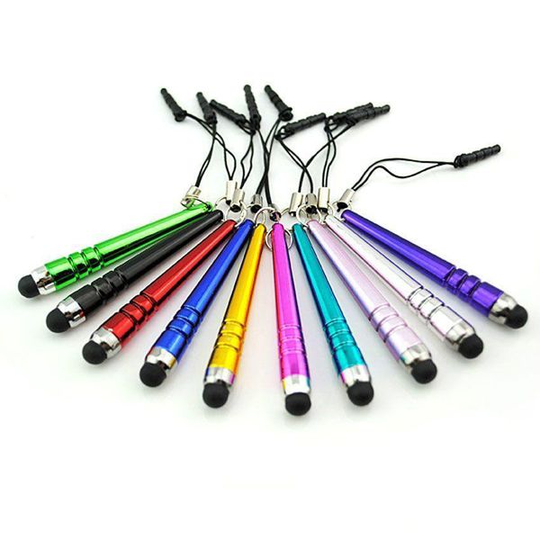 Mini-Stylus-Stift, Baseballschläger-Design, kapazitiver Bildschirm, Touch-Stifte mit staubdichtem Stecker für Samsung Galaxy S5 S6 Tablet PC, 500 Stück