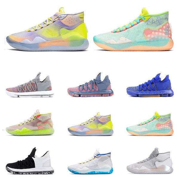 

2019 new kd 10 12 men basketball shoes black white finals wolf grey warriors home eybl 90ss kid trainers sports sneaker size7-12