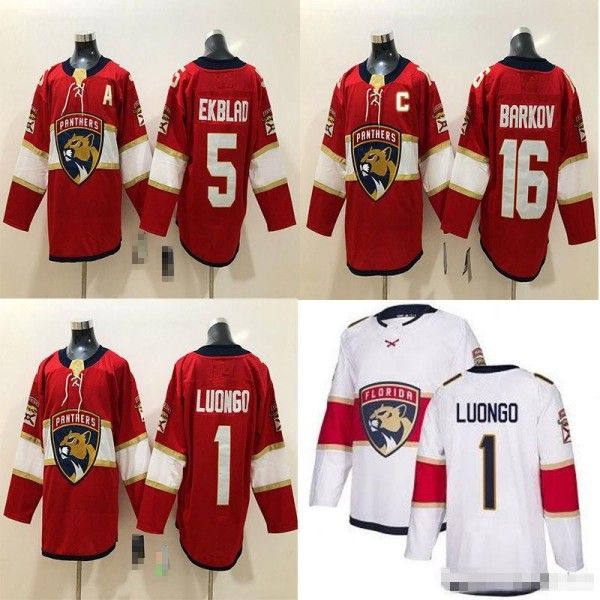 

2019 florida panther hockey 1 roberto luongo 16 alek ander barkov 5 aaron ekblad red white hockey jer ey