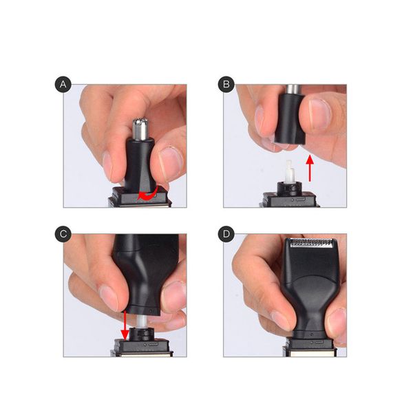 

kemei 6636 4 in 1 electric nose trimmer usb mejor recortador de nariz y orejas 2018 removal sideburns ear eyebrow beard trimer ugvct