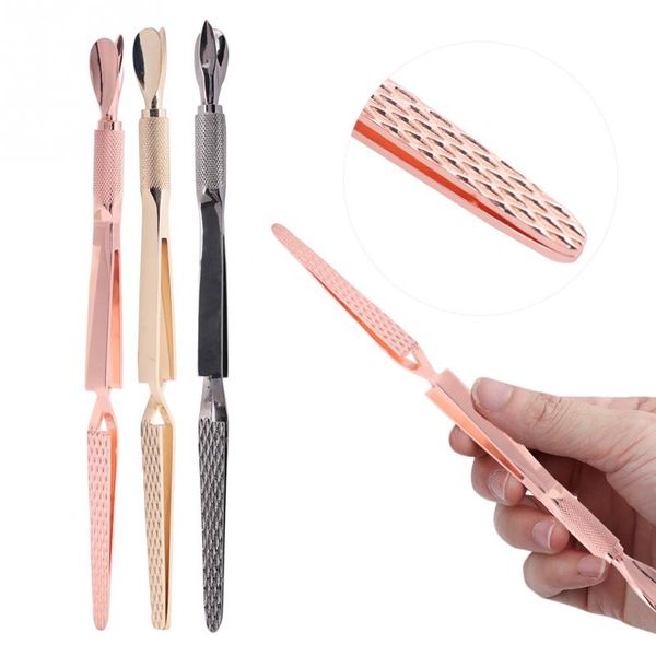 

nail art equipment multi-function shaping glue removal clamp stainless steel clip makeup manicure tool nails accessories, Silver