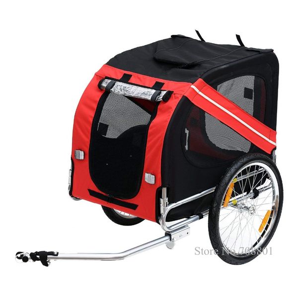 

20inch inflatable wheel pet trailer, aluminum frame bicycle trailer dog carrier, large bike trailer for dogs, can hold 88lbs