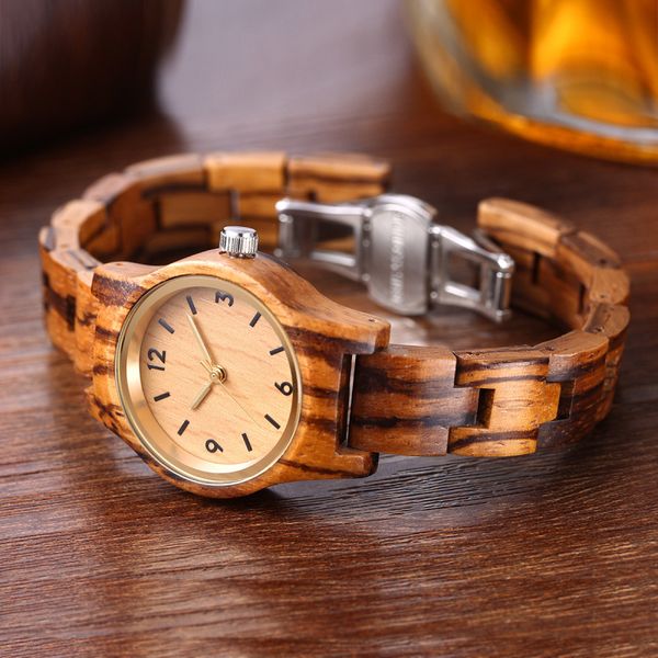

wristwatches wooden design women watch wood quartz wristwatch clock casual valentine's day xmas year gifts, Slivery;brown