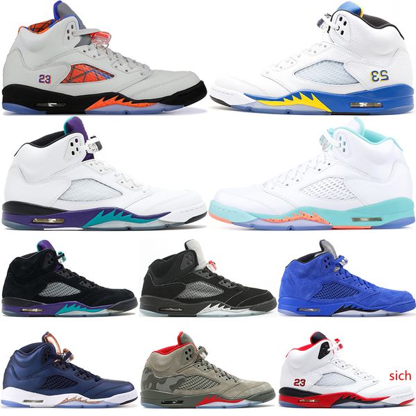 

5 v mens olympic metallic gold white cement oreo men 5s basketball shoes black metallic red blue suede fire red sport sneakers 8-13