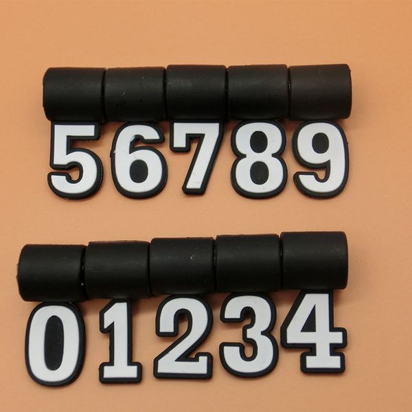 

silicone charm digital number pendant 0-9 for baseball softball titanium necklace pendant, Bronze;silver