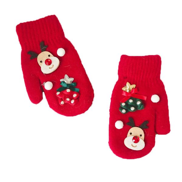 Children Girls Boys Magic Kids Elastic Mittens Knitted Gloves Winter Warmer
