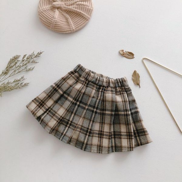 

autumn winter 2019 girls fashion plaid pleated skirts kids cute children skirt with accordion pleats