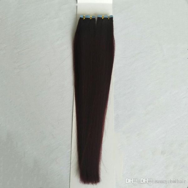 

grade straight wave colorful tape in hair extensions 2.5gr st & 40pcs lot human hair large promotion, ing, Black