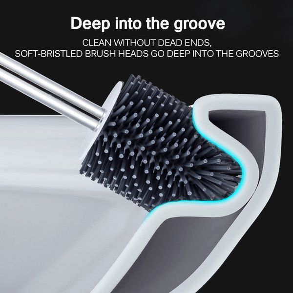 

toilet brushes & holders brush silicone head cleaning household floor-standing tool for bathroom accessories sets