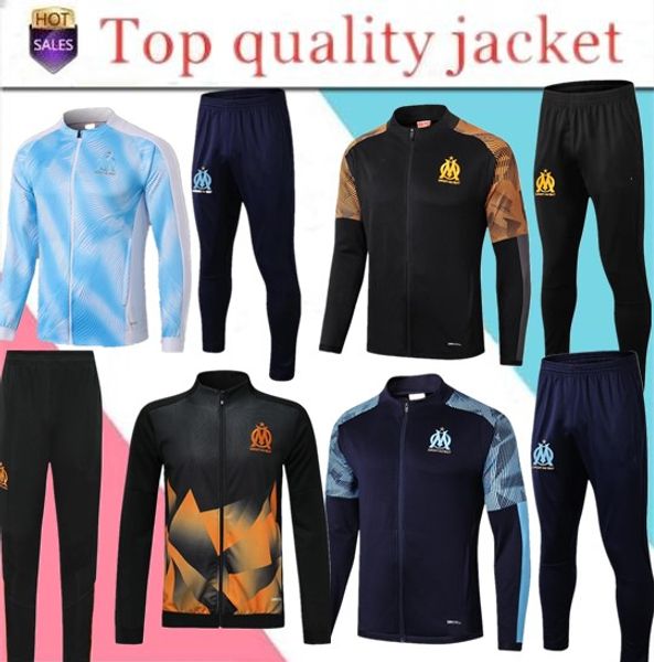 

olympique de marseille tracksuit soccer jacket maillot de foot 2019 payet balotelli thauvin om football jacket full zipper tracksuit, Black;yellow