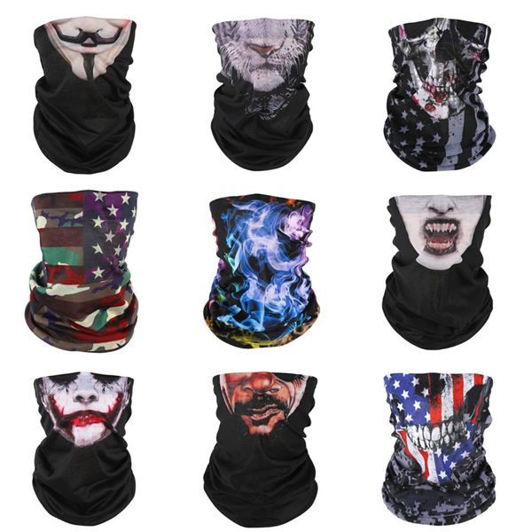 

p5gyj fashionflag magic camouflag bandana cycling masks head neck headskull scarf windproof sport scarves face mask with filtere#220, Blue;black