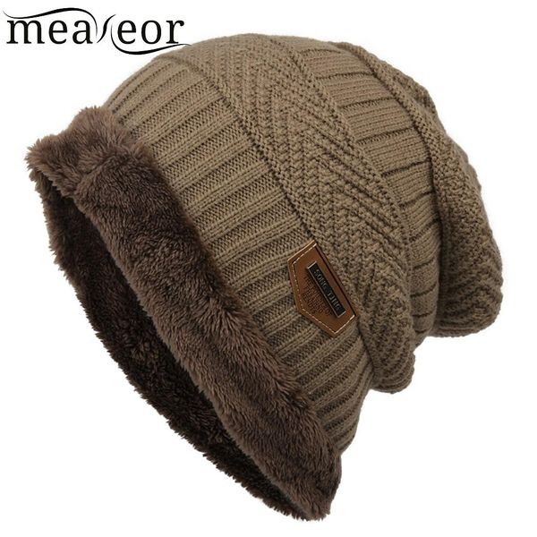 

meaneor women men fleece caps fashion contrast color beanie knitted winter autumn hat warmer winter bonnet hats for chirsmas, Blue;gray