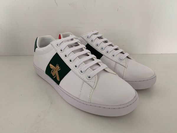 

new arrival fashion men women casual ace shoes designer sneakers designer shoes genuine leather bee embroidered big size s03, Black
