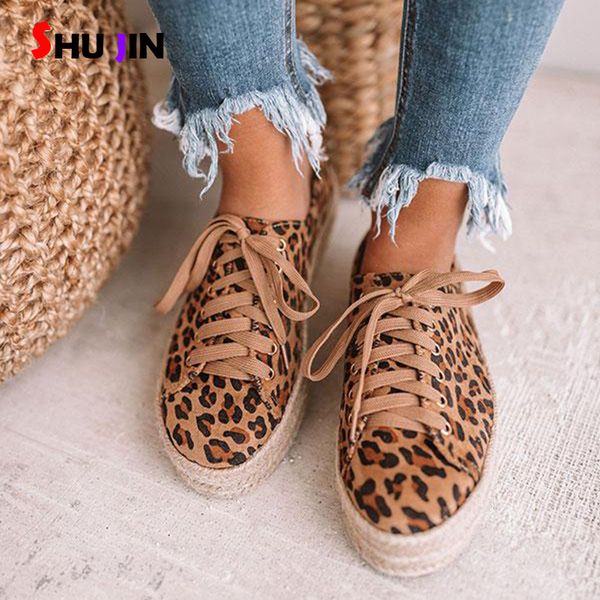 

fashion leopard flats women shoes 2019 new lace-up casual canvas platform shoes woman sneaker comfortable women flats dropship, Black