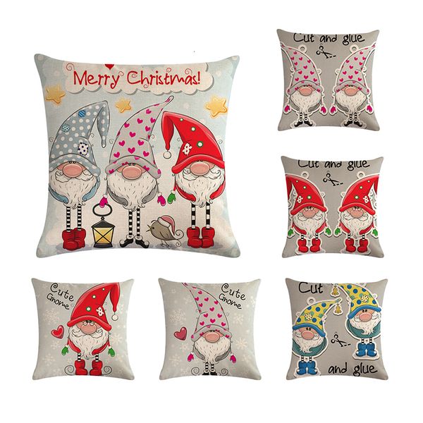 

декор для дома рождество подушка обложка мультфильм милый санта хлопок белье диван декоративные наволочки pillowcover zy816