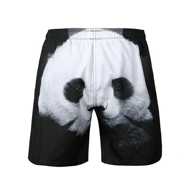 

2019 summer new men's casual shorts fashion swimwear panda 3d printing beach pants casual fashion men's pants shorts beach, White;black