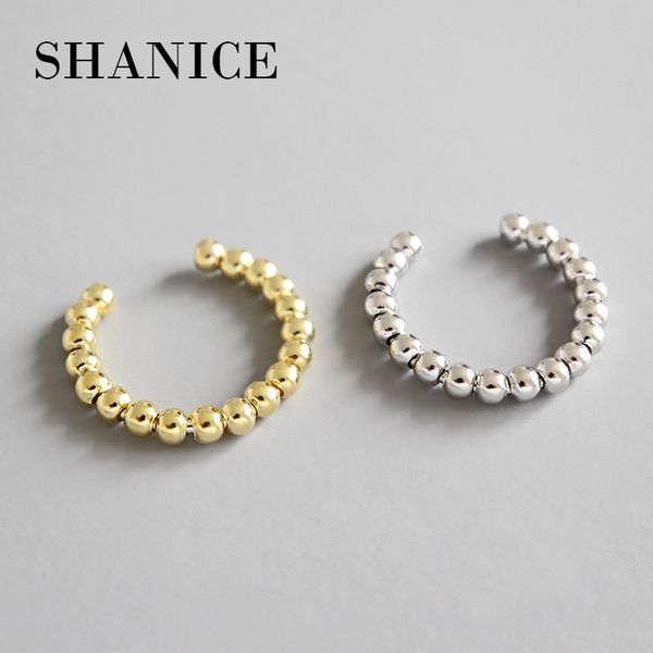 

shanice 925 sterling silver open finger ns simple geometric bead beading rings for women size fashion jewelry adjustable, Slivery;golden