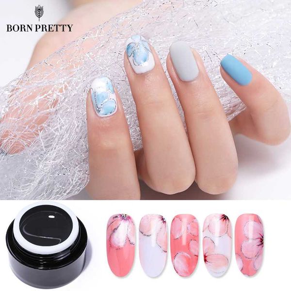 

born pretty 3d transfer printing gel 5ml starry sky foil adhesive glue soak off nail gel varnish manicure, Red;pink