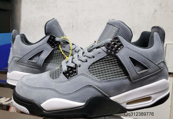 

2020 cool grey 4s bred 4 with box toro bravo tour yellow basketball shoes men women ing