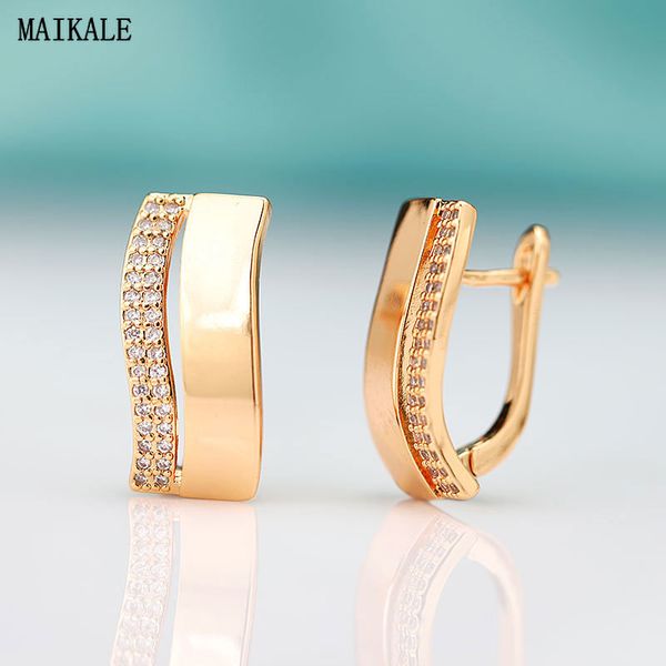 

maikale модный шарм цирконий серьги стержня для женщин циркон gold клип на earings новая мода корейских ювелирных изделий подарка, Golden;silver