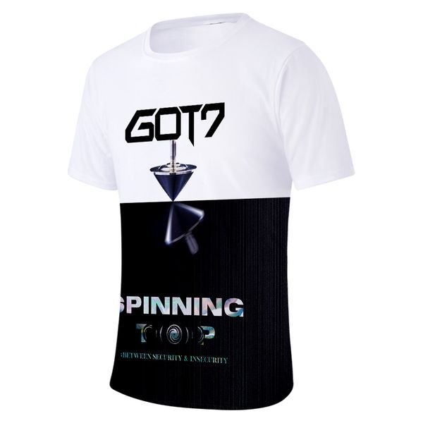 

got7 2019 3d print fashion cosplay costume short sleeve casual t-shirts new, White;black