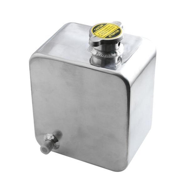 

2 pcs. universal 2.5l polished aluminum water tank with cover suitable for radiator