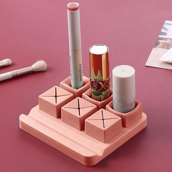 

silicone lipstick storage case cosmetics storage box multi-grid display stand makeup holder home organizer