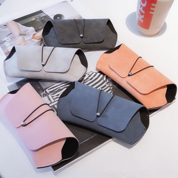 

box sun women's simple creative anti-pressure portable men's frosted leather sunglasses sun myopia glasses box