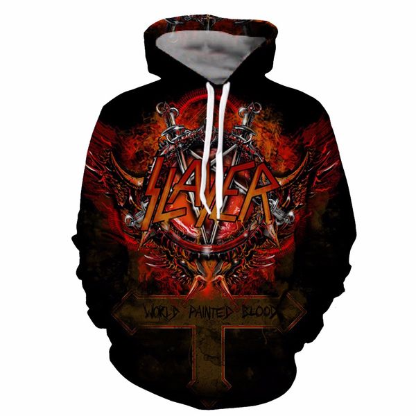 

youthup slayer hoodies for men 3d print men's hooded sweatshirts 3d pullover hip hop rock men hoodies streetwear plus size 5xl, Black