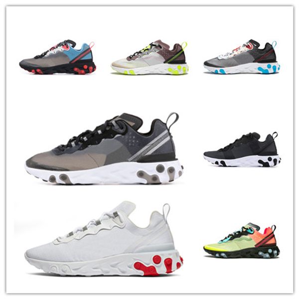 

new run shoes eeact element 87 55 eunning shoes sports for men women light bone triple black white royal solar red mens trainers