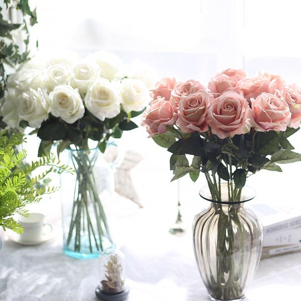 

rose artificial flower french rose bouquet silk flower for wedding home new year decoration fake flower fall decoration