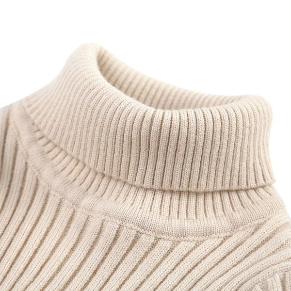 

baby girls sweater winter high collar warm wild bottoming sweater 6 color soft children's knitted sweater, White
