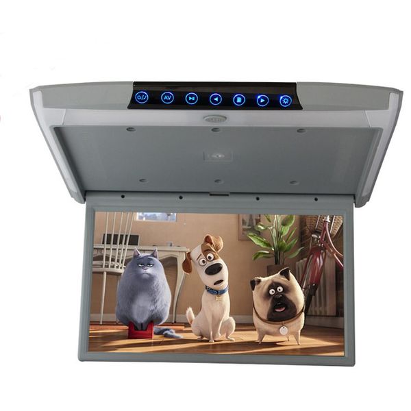 

2019 car ceiling flip down roof mount monitor 17.3" ips screen 1080p hd video android 8.1 wifi/hdmi/usb/sd/fm/bluetooth/speaker