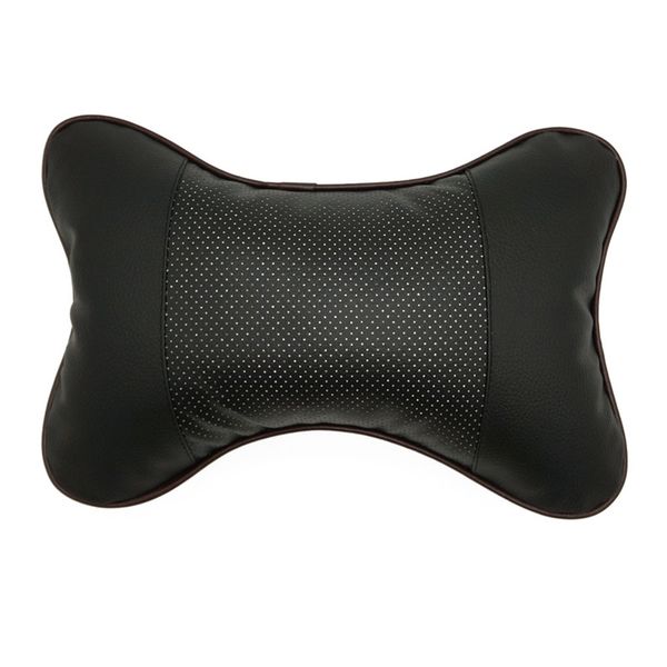 

auto headrest cushion four seasons car universal pu headrest neck support travel rest cushion - black