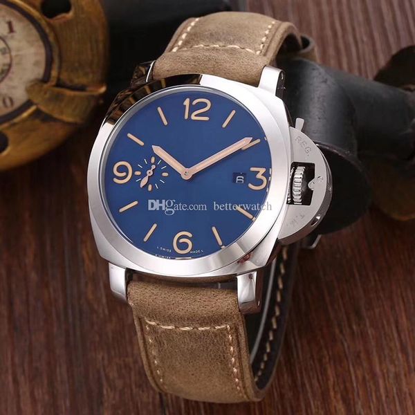 

2020wholesale fashion watches, made of 361l stainless steel, 44mm, 1950, men's automatic mechanical watches, waterproof, delivery, Slivery;brown