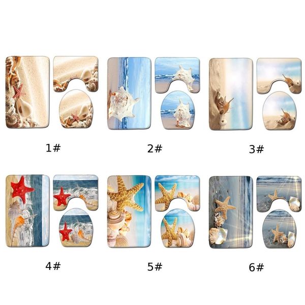 

3pcs bathmats toilet lid cover pedestal rug protection polyester gift bathroom