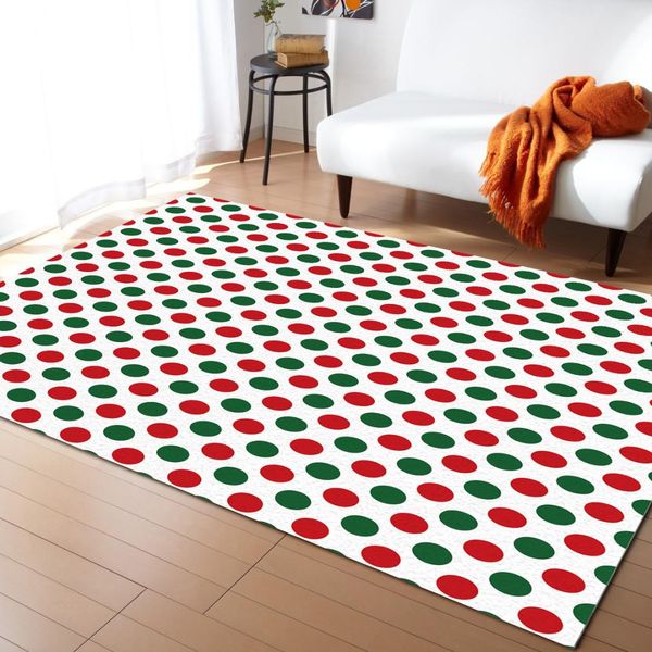 

red and green dots decorate christmas geometry modern carpets for living room rugs large anti-slip safety carpet