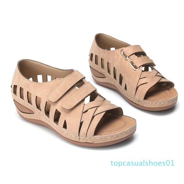 

2020 new women sandals lostisy large size women cross belt breathable pure color sandals ankle-wrap sandalia feminina size35-43 t01, Black