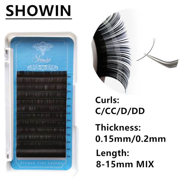 

eyelashes 3d mink lashes natural extension ellipse flat lashes individual eyelash extension makeup cilia professional faux cils