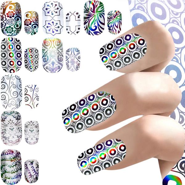 

1pcs glitter nail foil transfer sticker laser paper for nail art design fashion starry sky style art sticker tools, Black