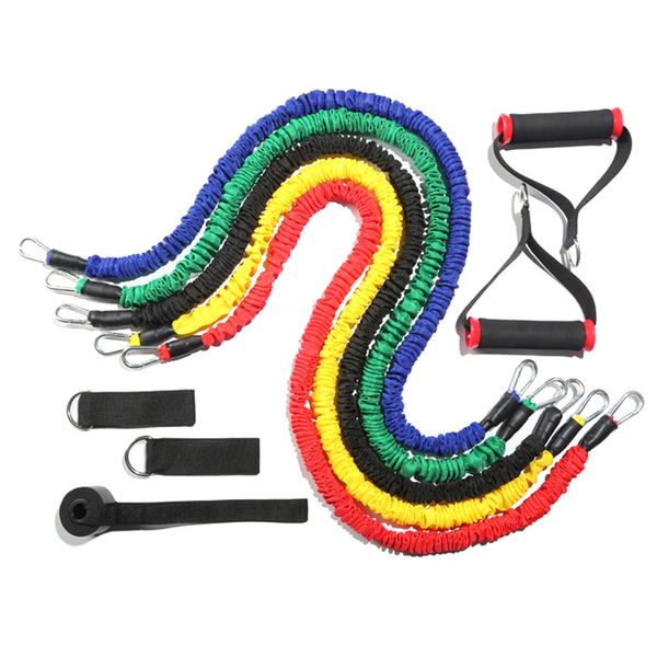 

fitness resistance tube band yoga gym stretch pull rope exercise training expander door anchor with handle ankle strap 11pcs/set