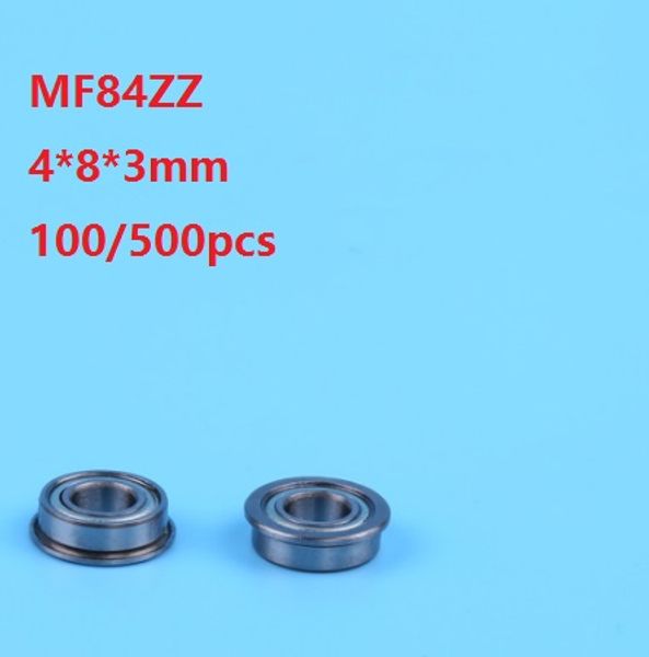 100 pcs / 500 pcs MF84ZZ MF84Z MF84 ZZ Z 4x8x3mm flange sulco profundo Rolamento de Esferas Em Miniatura 4 * 8 * 3mm duplo blindado