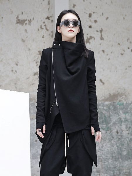 

owen seak women cotton coats hoodies sweatshirts jackets high street clothing winter dust women coats windbreaker black jacket