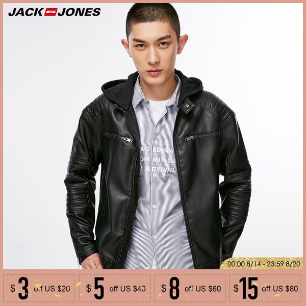 

men's biker outwear pu leather jacket |218321558, Black;brown