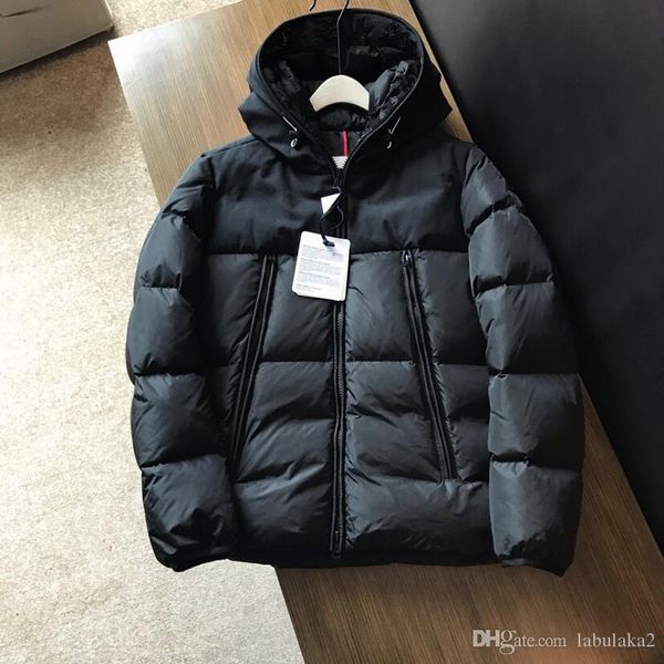 

2019 new men winter jacket ladie duck down coat 1embroidered eye catching logo collar with all the tag and label leeve detachable men 039, Black