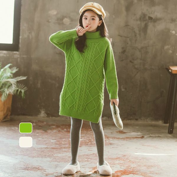 

fashion girls winter sweater solid thicken warm baby girls sweater 2019 winter turtleneck casual kids for girls, #8244, Blue
