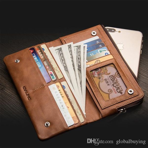 

Univer al handmade leather ca e flip cover with card holder for mobile phone up to 6inch