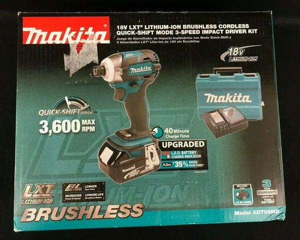 

Makita xdt09mb 18v lxt li ion bru hle cordle 3 peed impact driver kit new