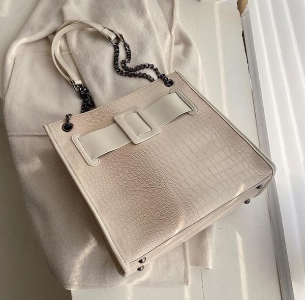 

vintage fashion female large tote bag 2019 new pu leather women's designer handbag chain shoulder messenger bag