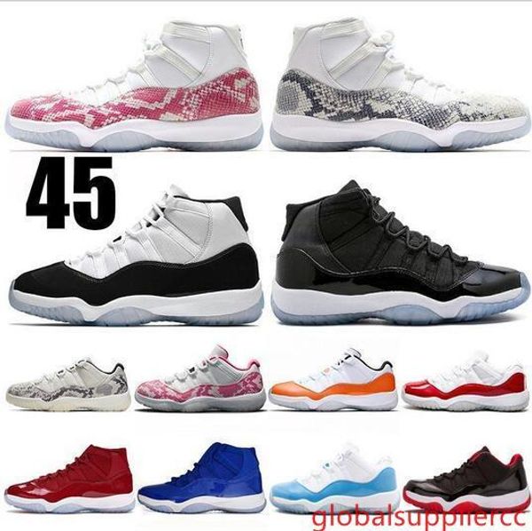 

jumpman snakeskin 11 concord space jam 45 11 low basketball shoes 11s platinum-tint bred high cap and gown win like 96 mens women 5-13